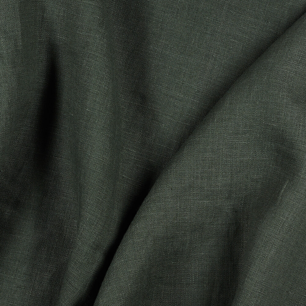 Fabric IL019 All-purpose 100% Linen Fabric Black Softened