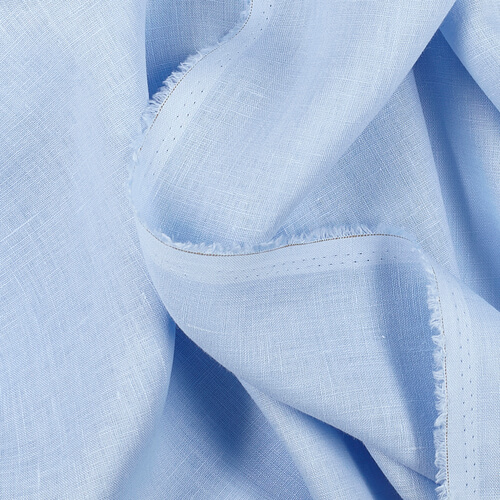 IL020 Handkerchief 100% Linen Fabric Powder Blue Softened