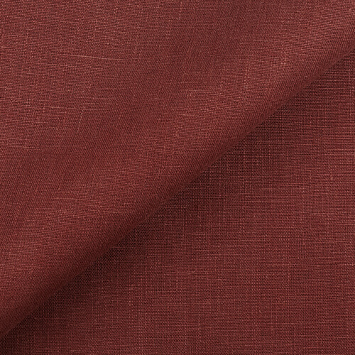 4C22 Rustic  100% Linen Fabric Auburn Softened