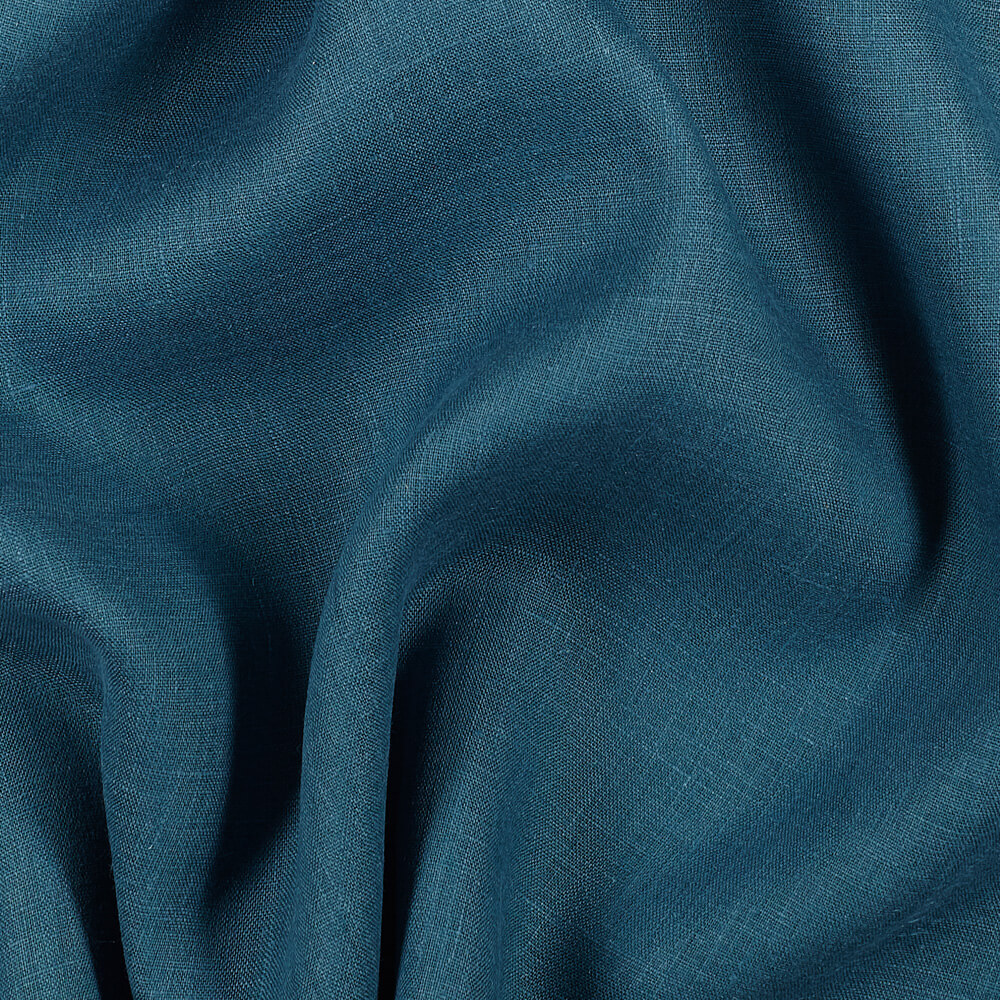 Fabric IL020 Handkerchief 100% Linen Fabric Blue Apatite Softened