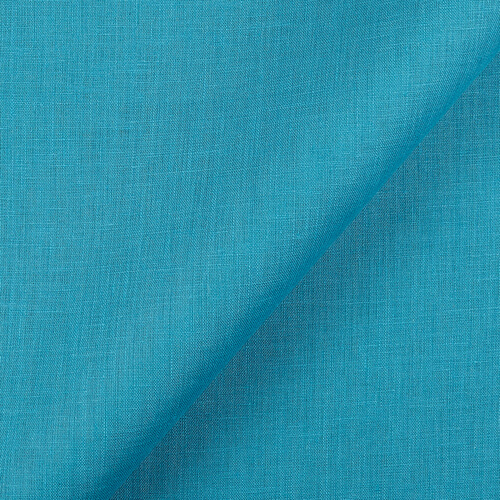 IL020 Handkerchief 100% Linen Fabric Mediterranean Blue Softened