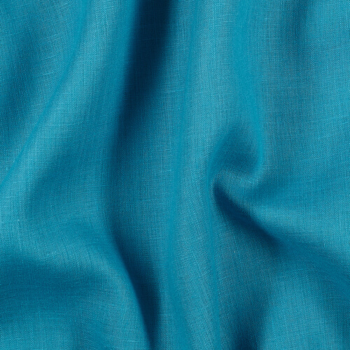 IL020 Handkerchief 100% Linen Fabric Mediterranean Blue Softened