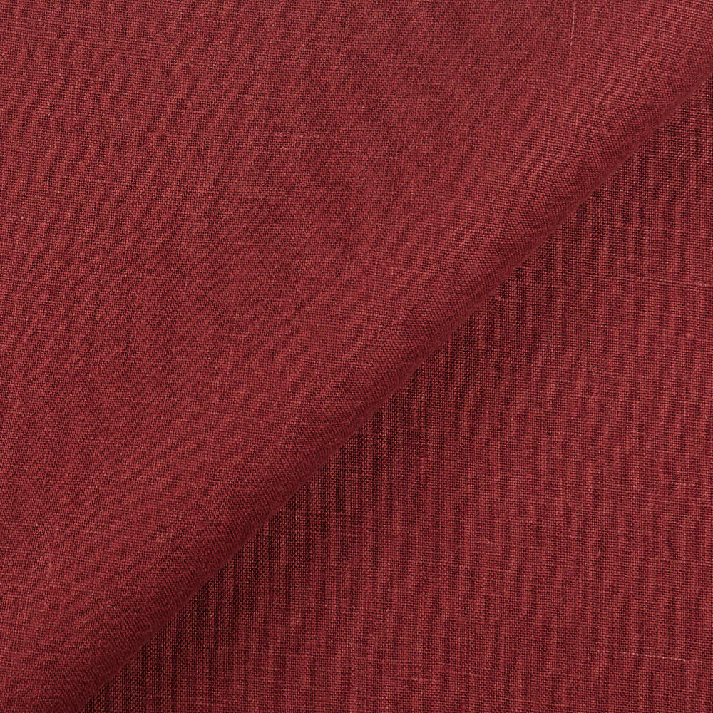Fabric IL019 All-purpose 100% Linen Fabric Maroon Softened