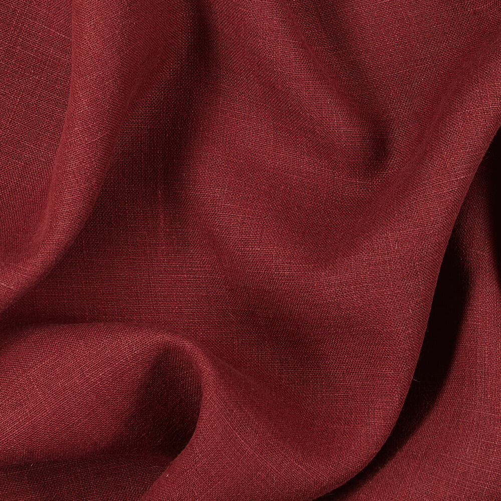 IL019 All-purpose 100% Linen Fabric Maroon Softened
