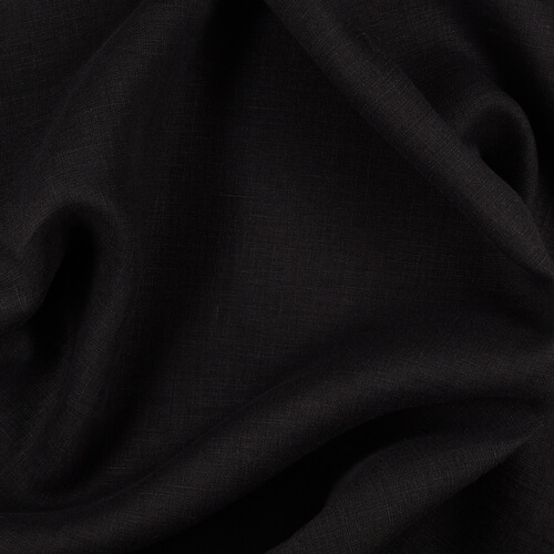 4C22 Rustic  100% Linen Fabric Anthracite Softened