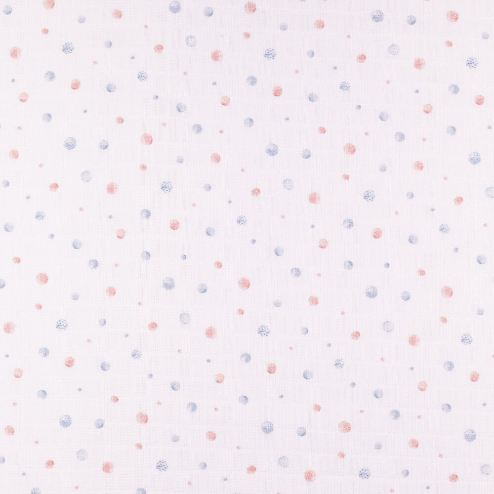 IC008 Muslin White / Mlt Peas 100% Cotton Fabric