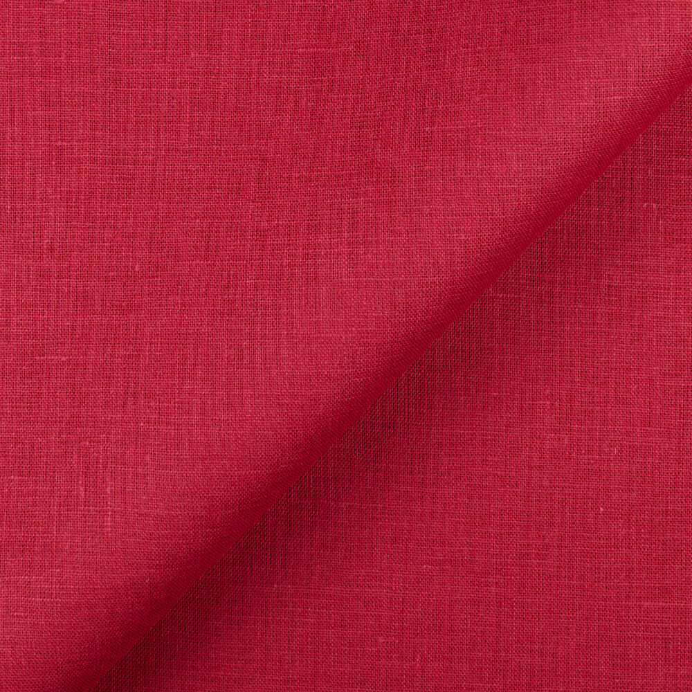4C22 Rustic  100% Linen Fabric Red Bud Softened