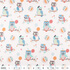 IC008 Muslin Blue / White Owlets 100% Cotton Discount Fabric