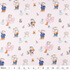 IC008 Muslin Pink / Mlt Joyful Teddies 100% Cotton Discount Fabric