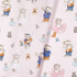 IC008 Muslin Pink / Mlt Joyful Teddies 100% Cotton Discount Fabric