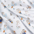 IC008 Muslin Blue / Mlt Joyful Teddies 100% Cotton Fabric
