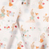 IC008 Muslin White / Mlt Rabbits In Garden 100% Cotton Discount Fabric