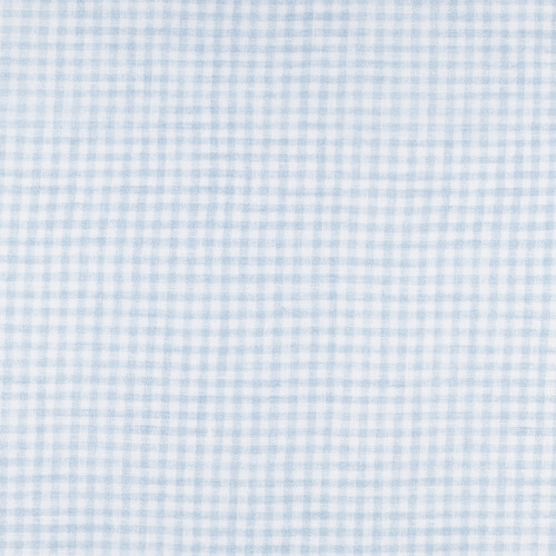 IC005 Percale 100% Cotton Fabric White / Blue Gingham 1/8″ Softened