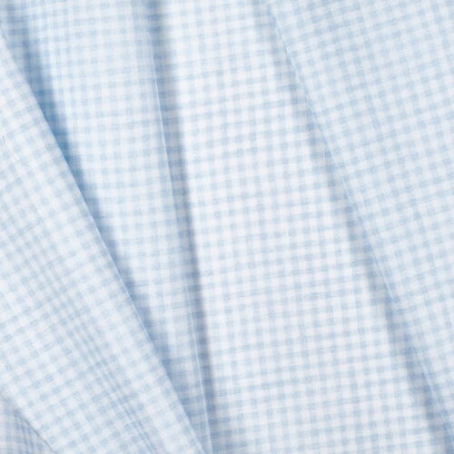 Fabric IC005 Percale 100% Cotton Fabric White / Blue Gingham 1/8″ Softened