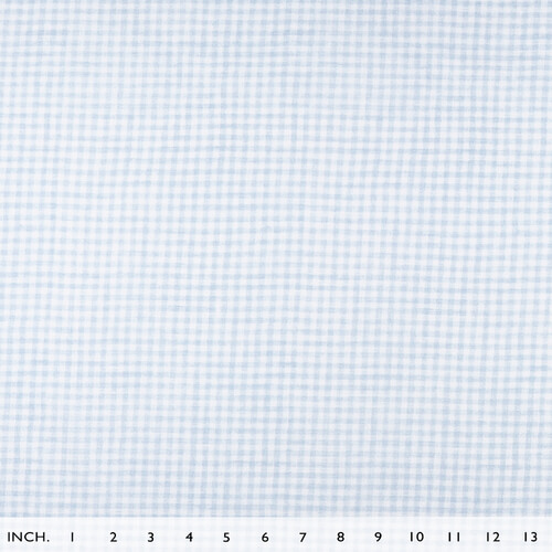 IC005 Percale 100% Cotton Fabric White / Blue Gingham 1/8″ Softened