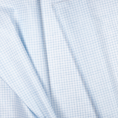 Blue & White Gingham Linen Fabric