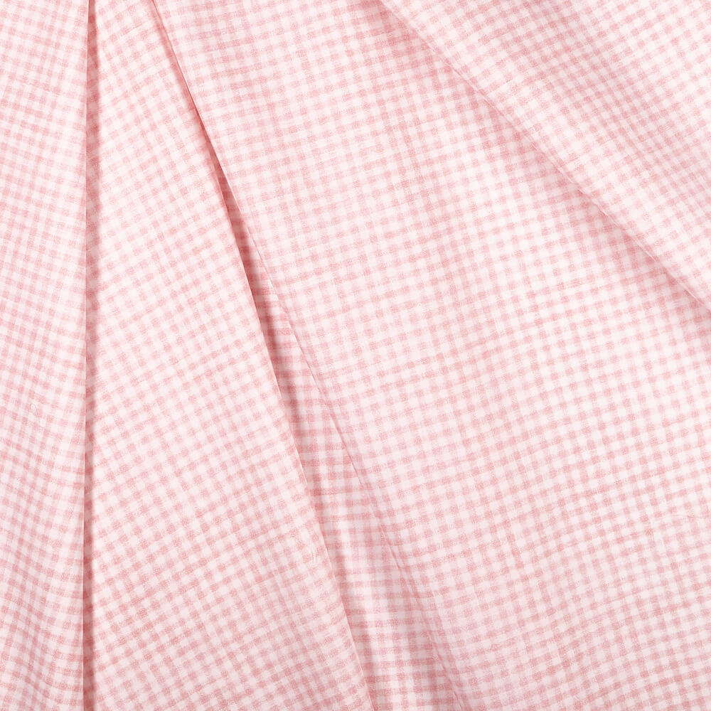 IC005 Percale White / Pink Gingham 1/8″ 100% Cotton Fabric