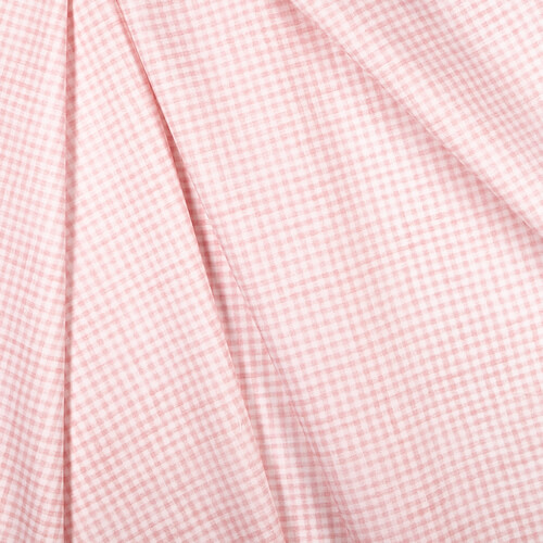 IC005 Percale White / Pink Gingham 1/8″ 100% Cotton Wholesale Fabric by the Bolt