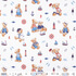IC005 Percale White / Mlt Sailors 100% Cotton Fabric