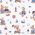 IC005 Percale White / Mlt Sailors 100% Cotton Fabric