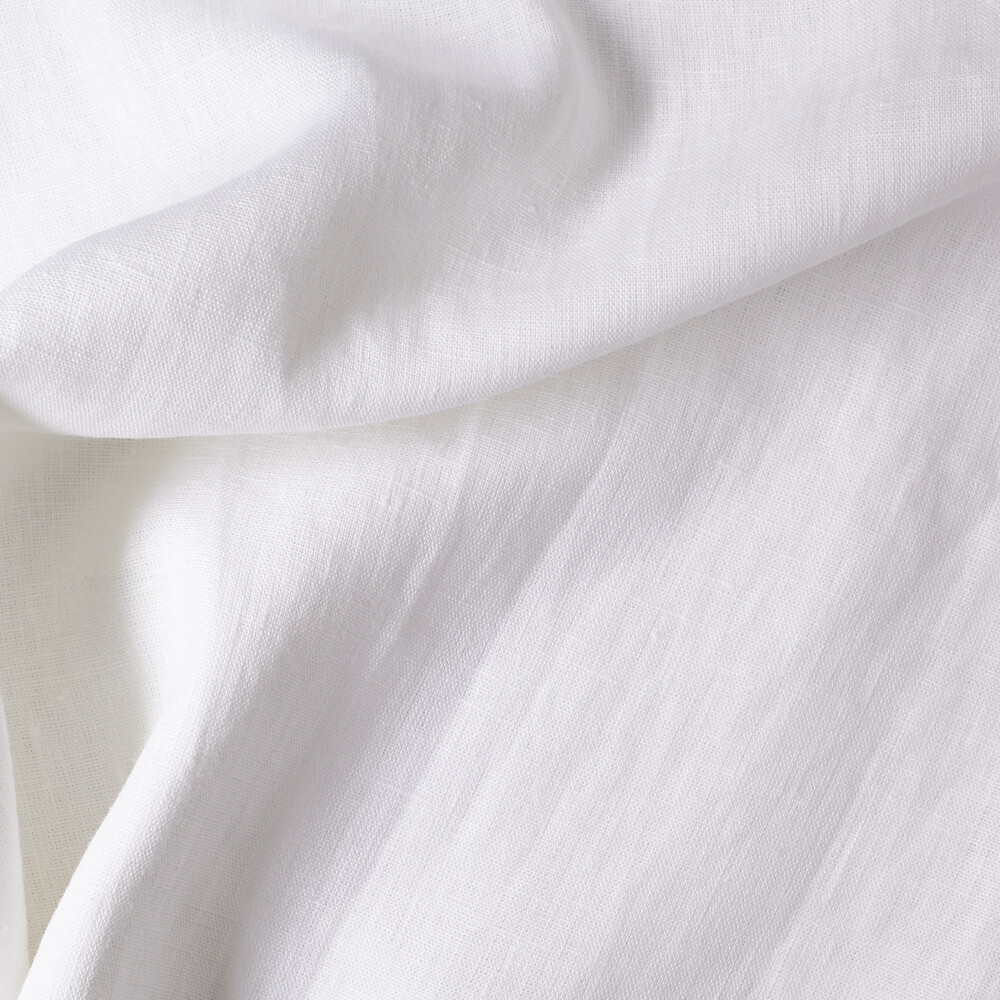 4C22 Rustic  Optic White 100% Linen Fabric