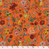 IC023 Faille Orange / Mlt Pablo Flowers 100% Cotton Fabric