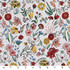 IC023 Faille White / Mlt Pablo Flowers 100% Cotton Fabric