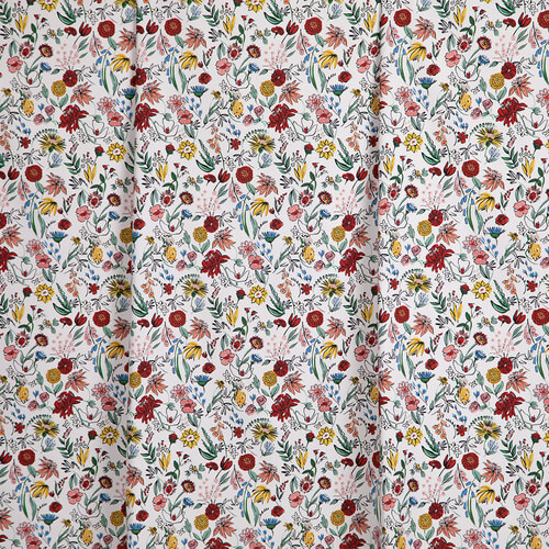 IC023 Faille 100% Cotton Fabric White / Mlt Pablo Flowers Softened