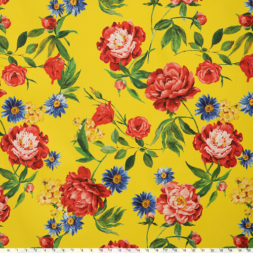 IC023 Faille 100% Cotton Fabric Maize / Mlt Stephanie Softened