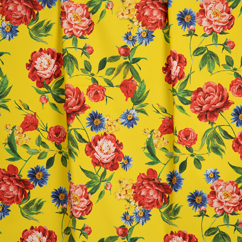 IC023 Faille 100% Cotton Fabric Maize / Mlt Stephanie Softened