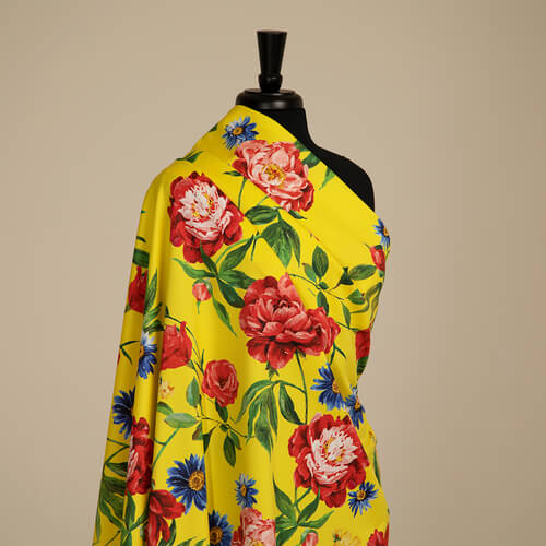 IC023 Faille 100% Cotton Fabric Maize / Mlt Stephanie Softened