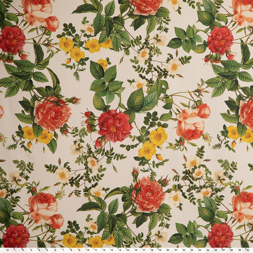 IC023 Faille 100% Cotton Fabric Pink / Mlt Elisabeth Softened