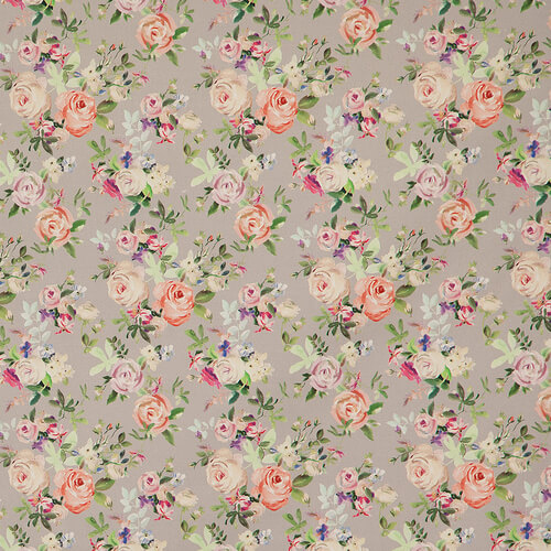 IC023 Faille Ashes Grey / Mlt Margaret 100% Cotton Wholesale Fabric by the Bolt