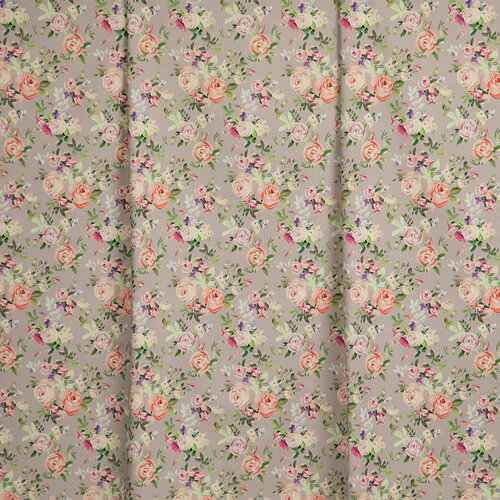 IC023 Faille 100% Cotton Fabric Ashes Grey / Mlt Margaret Softened