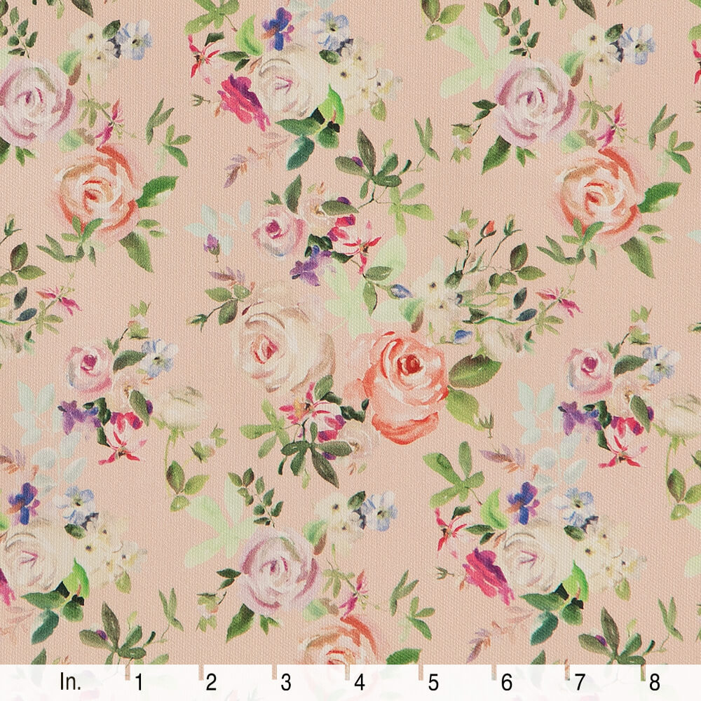 IC023 Faille 100% Cotton Fabric Soft Pink / Mlt Margaret Softened