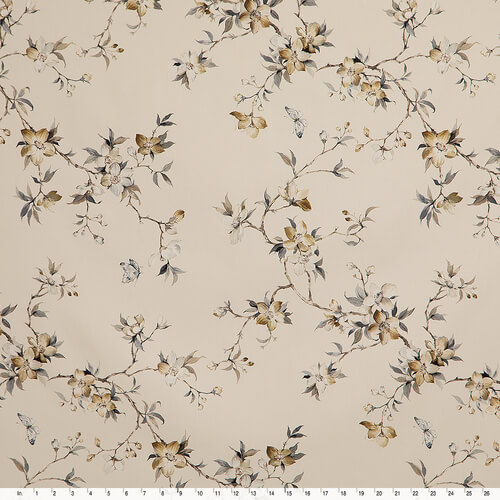 IC023 Faille 100% Cotton Fabric Cream / Mlt Melinda Softened