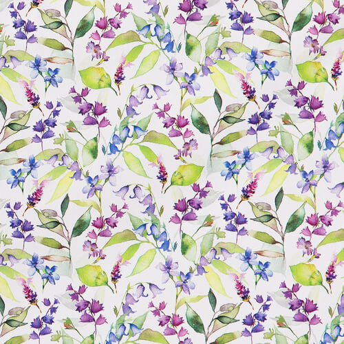 IC023 Faille White / Mlt Blue Bell 100% Cotton Wholesale Fabric by the Bolt
