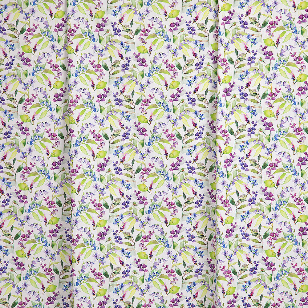 IC023 Faille 100% Cotton Fabric White / Mlt Blue Bell Softened