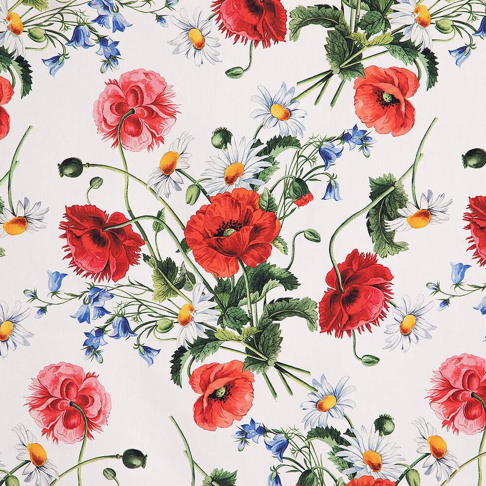 IC023 Faille White / Mlt Sophie 100% Cotton Fabric