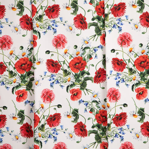 IC023 Faille 100% Cotton Fabric White / Mlt Sophie Softened