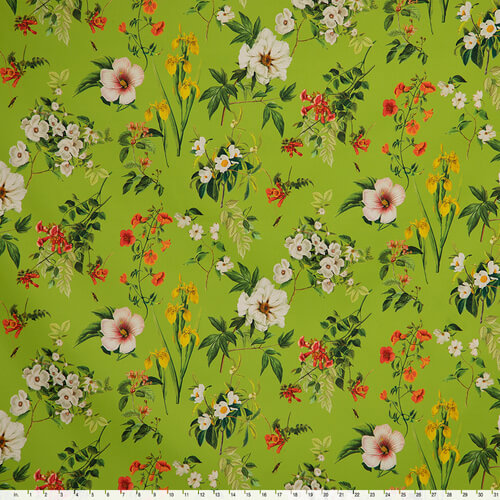 IC023 Faille 100% Cotton Fabric Green Apple / Mlt Francesca Softened