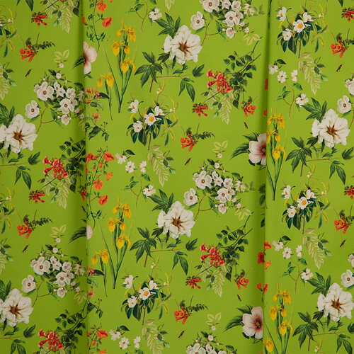 IC023 Faille 100% Cotton Fabric Green Apple / Mlt Francesca Softened