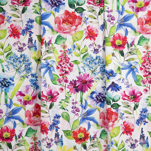 IC023 Faille 100% Cotton Fabric White / Mlt Catherine Softened