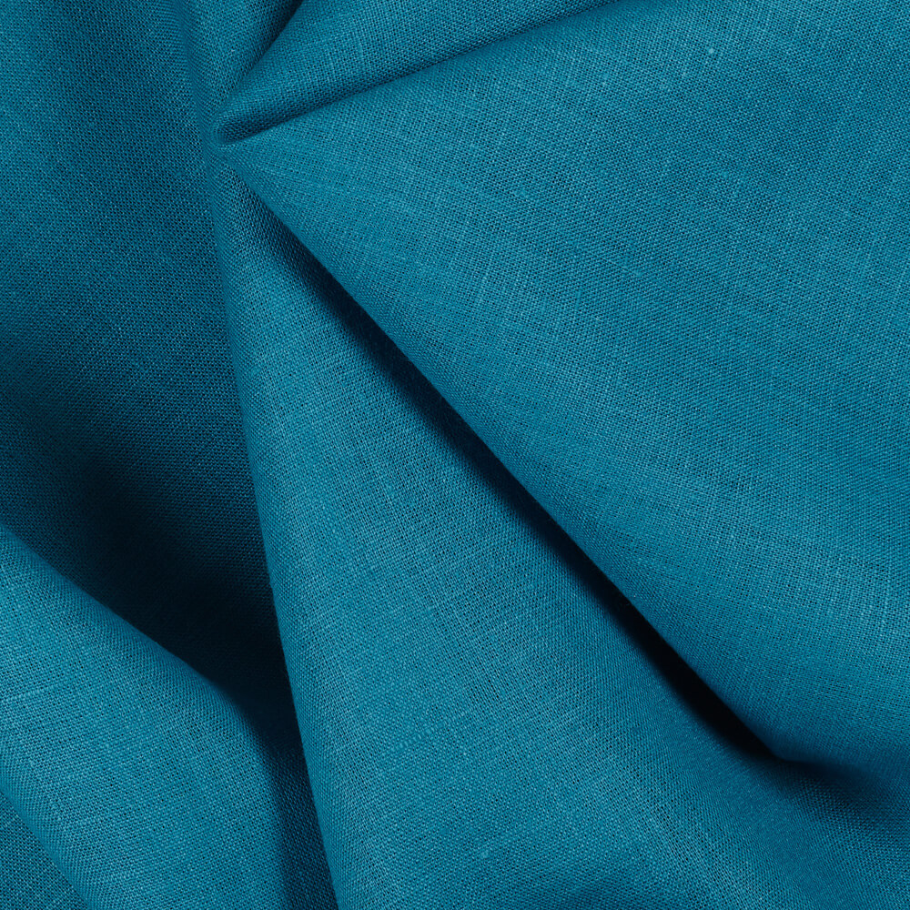 IL019 All-purpose 100% Linen Fabric Cerulean Softened