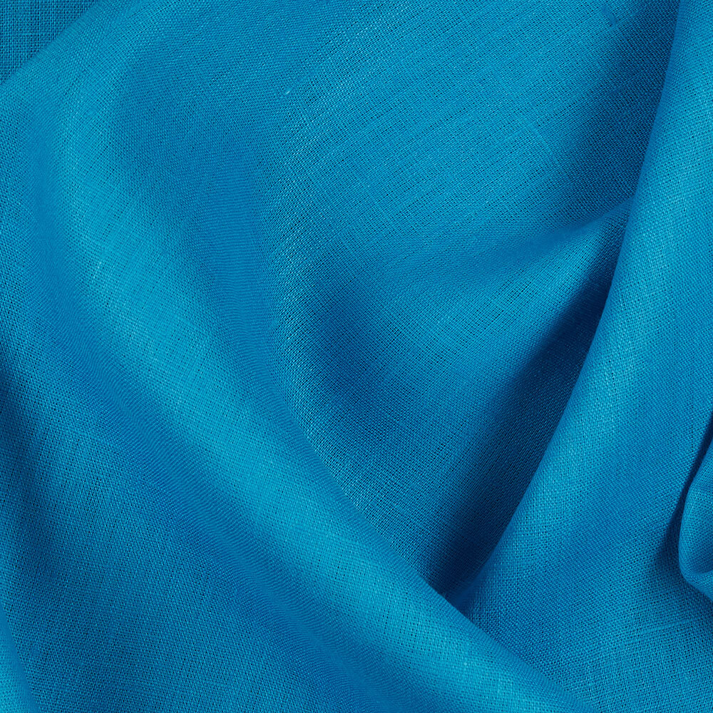 IL019 All-purpose 100% Linen Fabric Pacific Blue Softened