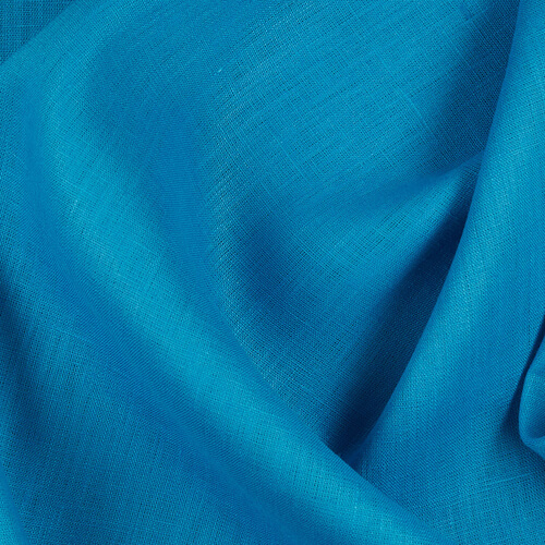 IL019 All-purpose 100% Linen Fabric Pacific Blue Softened