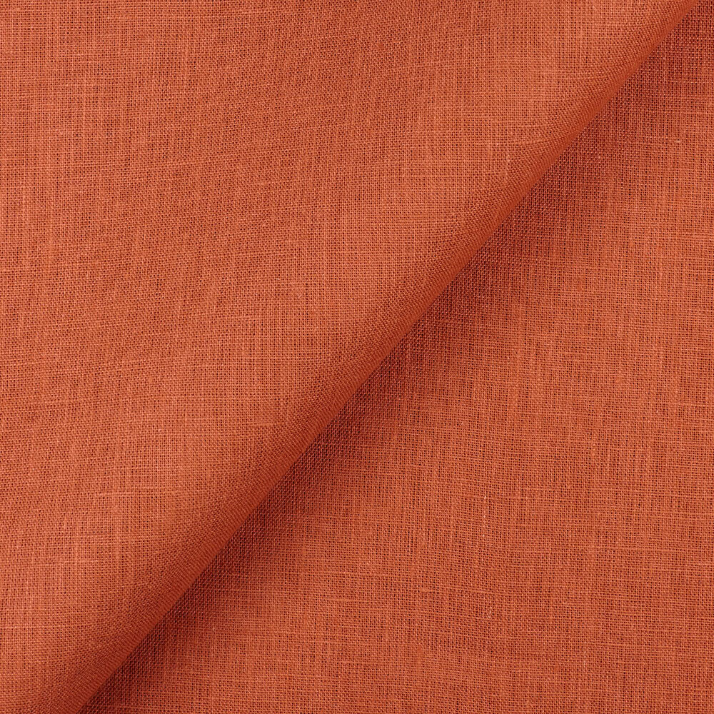 IL019 All-purpose 100% Linen Fabric Rust Softened