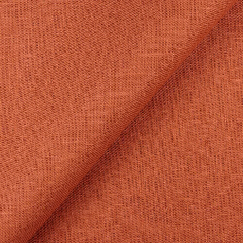 IL019 All-purpose 100% Linen Fabric Rust Softened