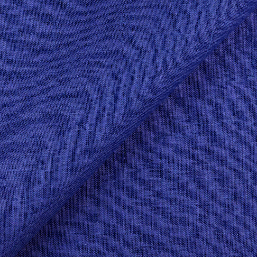 Fabric 4C22 Rustic 100% Linen Fabric Ultramarine Softened