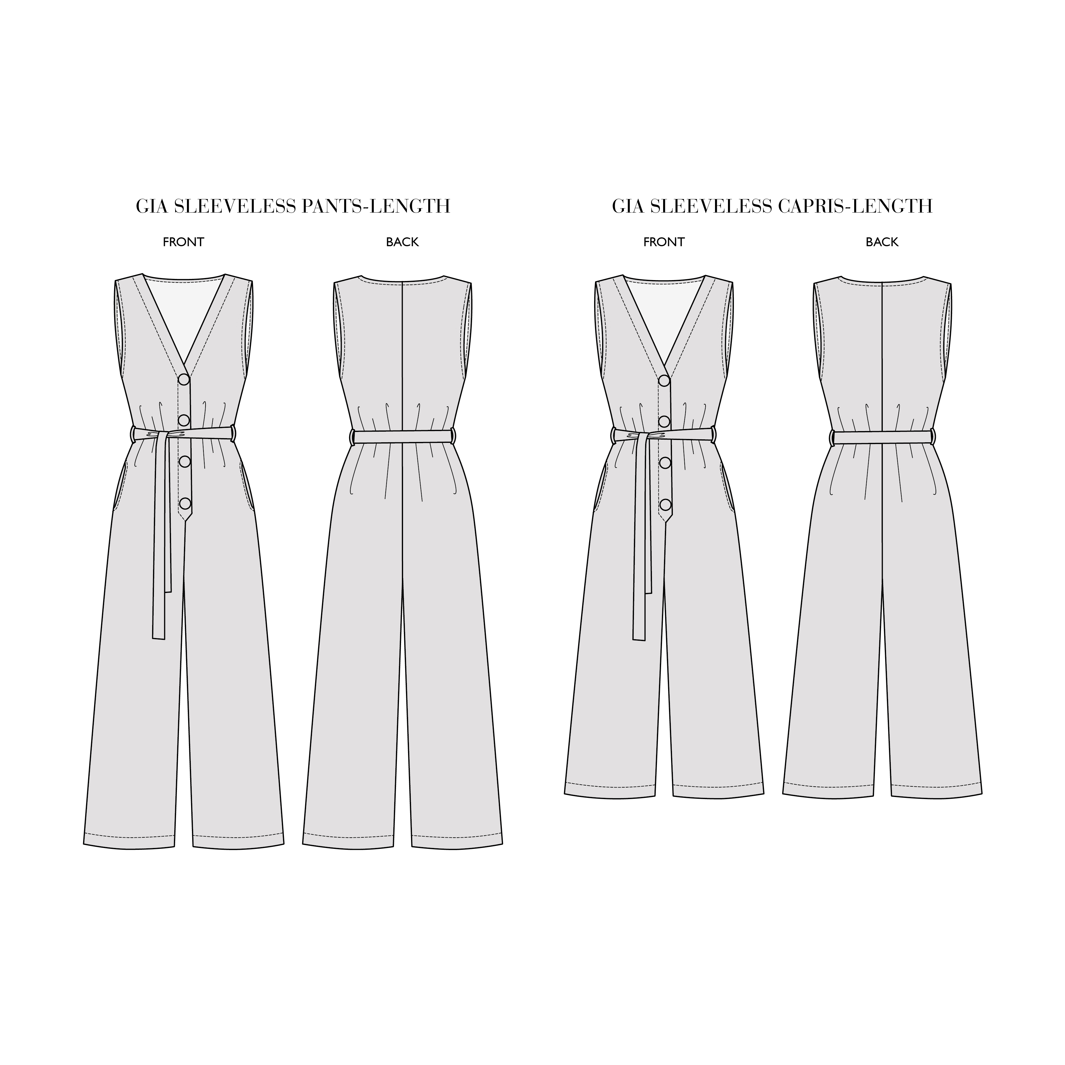 Pattern — Gia — Linen Jumpsuits